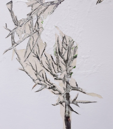 Saad Qureshi ESSENCES 2013 Mixed media on canvas 36 x 78 in.
