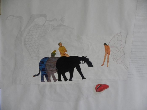 Avishek Sen, Untitled 4, 2010, Water based medium on paper, 47 x 60 in