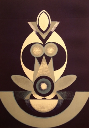 G.R. Santosh UNTITLED BLUE A Print 24 x 18 in.