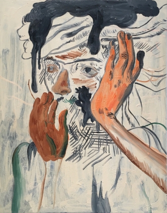 Salman Toor Humiliated Ancestor #4 2016 Oil on panel 14 x 11 in.