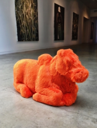 Arunkumar H. G. 2018 Sitting Bull Plush on fiberglass 20 x 25 x 12 in.