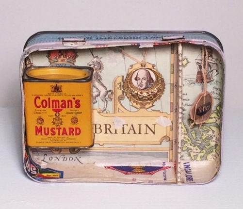 Himanshu Suri & Chiraag Bhakta UNTITLED (TIN SERIES 2) 2010-15 Antique Indian tins and mixed media 5 x 6.5 in.