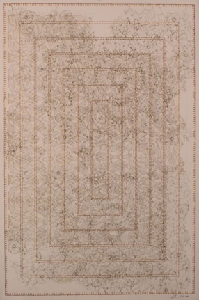 Anila Quayyum Agha Antique Lace - 3 2016 Mixed media on paper (Laser-cut patterns on paper with mylar and embroidery) 29.5 x 21.5 in.