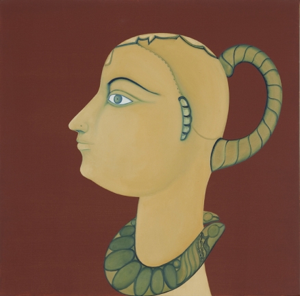 Rekha Rodwittiya Nayika (Red) 2009 Acrylic and oil on canvas 24 x 24 in.