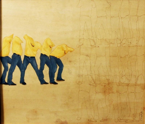 Shoaib Mehmood Just Do It II 5 x 8.5 in. Gouache on wasli