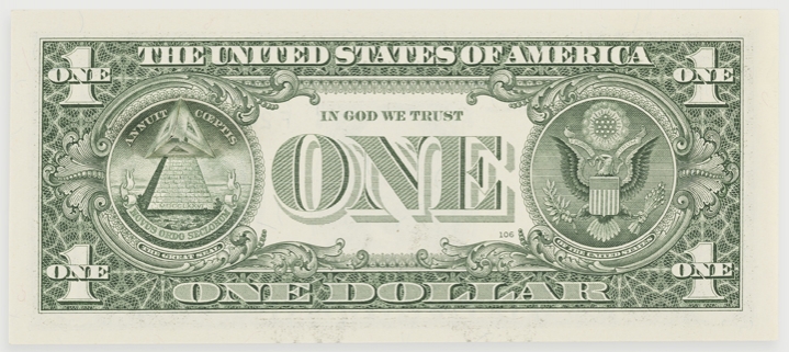 Abdullah M. I. Syed Moneyscape IV: Unfinished Pyramid of Solitude, 2017 Hand-cut and assembled U.S. $1 banknotes with self-assembled pop-out 3 x 6.50 x 1 in