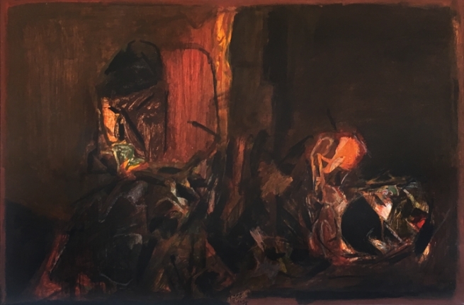 S.H. Raza Untitled (La Terre) 1978 Oil on canvas 21.5 x 31.5 in.