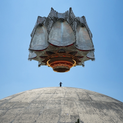 Saks Afridi, SpaceTime (Ed. of 5), 2018, Vibrachrome print on aluminum, 40 x 40 in