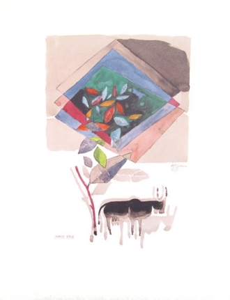 M F Husain HUMAN SPACE 13 (Human Space Series) Limited edition serigraph (edition of 150) individual serigraph $750; set of 4 $2,500 18 X 14 in.