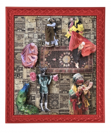 Mohsin Shafi, We Are Family, 2018, Hand-cut mixed media collage, 12.50 x 16.50 in