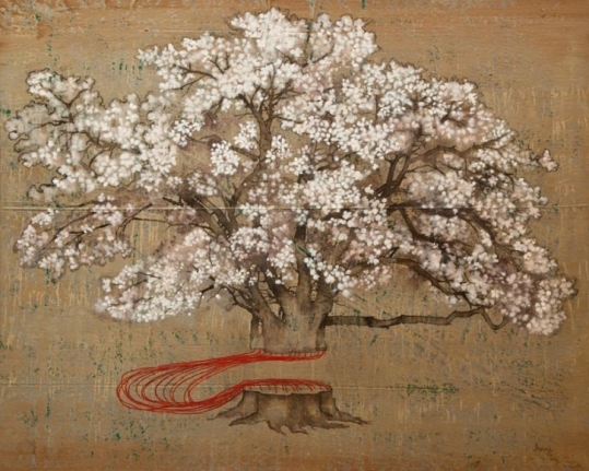 G. R. Iranna Blossoming 2014 Acrylic on tarpaulin 54 x 66 in.