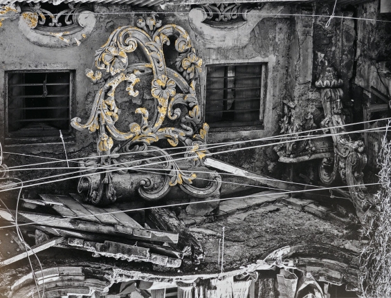 Najmun Nahar Keya Kintsugi Dhaka (3), 2019 Photograph on archival paper, gold leaf, archival glue 13 x 17 in