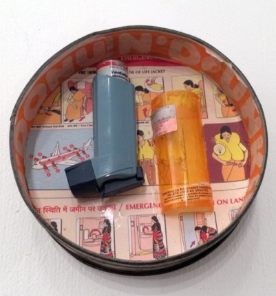 Himanshu Suri & Chiraag Bhakta UNTITED (TIN SERIES 3) 2010-15 Antique Indian tin and mixed media Dia: 6"