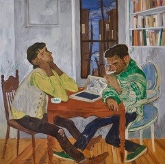 Salman Toor, East Village Iqbal Bano, 2018, Oil on panel, 24 x 24 in