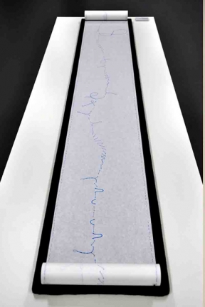 Roohi S. Ahmed SEAMLESS 2013 Silkscreen on entire roll of Japanese Kongo white rice paper 10 in. x 36 ft.