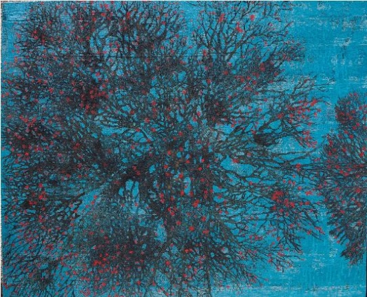 G. R. Iranna Witness 2015 Acrylic on tarpaulin 54 x 66 in