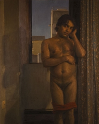 Abir Karmakar IN THE OLD FASHIONED WAY 3 2007 Oil on canvas 89 x 72 in. SOLD