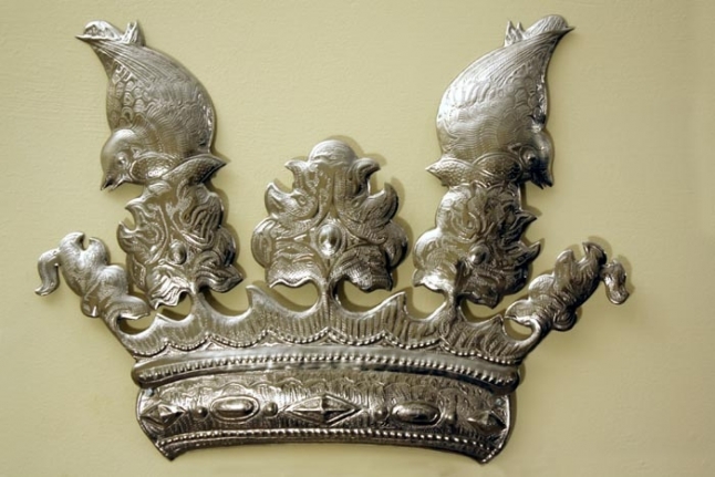 Adeela Suleman UNTITLED 3 (SUICIDE JACKET WITH CROWN) (Ed. of 3) 2010 Steel 75 x 55 in.