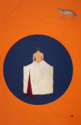 Waseem Ahmed EMERGING Gouache and silver leaf on wasli 18 x 12 in.