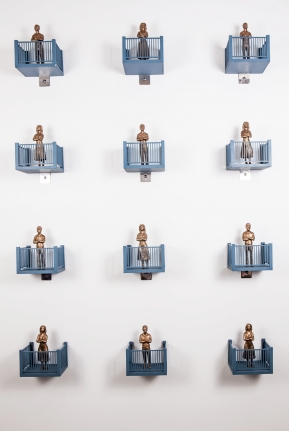 Gigi Scaria Trial, 2017 Bronze and plastic 7 x 4 x 5 in. (x12)
