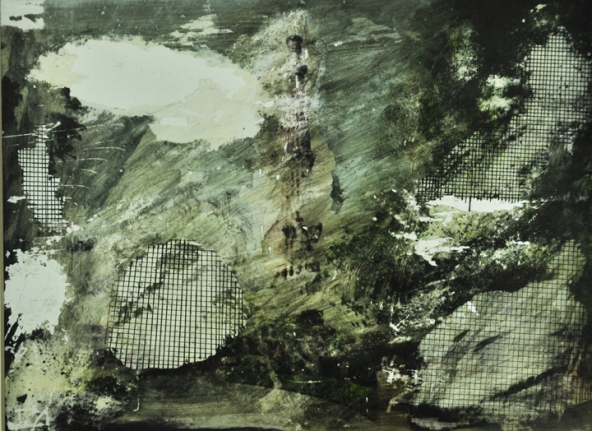 M. Pravat Untitled (13) 2016 Mixed media on paper 8 x 12 in.