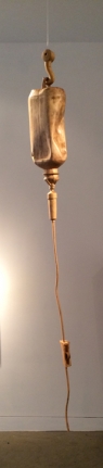 Debanjan Roy, Untitled (IV Drip), 2013, Carved wood, 64 x 7 x 5 in
