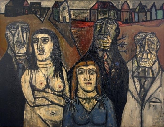Francis Newton Souza DEGENERATES 1957 Oil on board 48 x 60 in. NFS