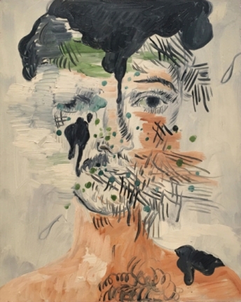 Salman Toor Humiliated Ancestor 5 2016 Oil on panel 10 x 18 in.