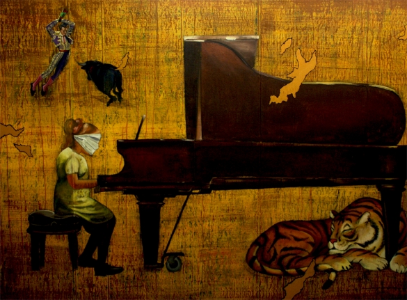 G. R. Iranna, Give Me Freedom, 2007, acrylic on tarpaulin, 66 x 90 in