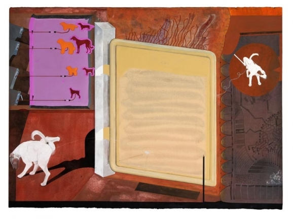Anandajit Ray MEMBRANE 2009 Watercolor, gouache, aquarelle pencil, dry pastel on paper 30 x 41 in.