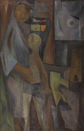 Ram Kumar MOTHER 1957 Oil on canvas 32.5 x 20 in.