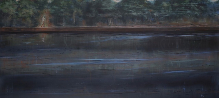 Sujith S.N., Untitled 1, 2018, Watercolor on paper, 48 x 92 in