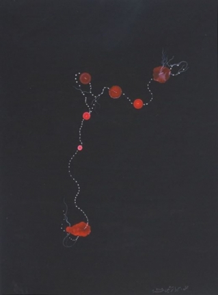 Sumaira Tazeen MOTI TANKA (FRENCH KNOT) 2008 Opaque water based pigment on wasli 11 x 8.5 in.