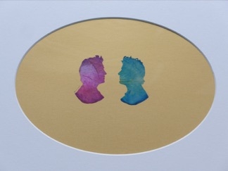 Rose Petal Self-Portraits: Silhouettes 33-34 – Pink and Blue Roses