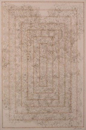 Anila Quayyum Agha Antique Lace - 3 2016 Mixed media on paper (Laser-cut patterns on paper with mylar and embroidery) 29.5 x 21.5 in.
