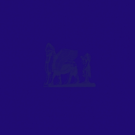 Abdullah M. I. Syed Structures of Culture Vultures: Blue (Detail From Iraqi Dinar - Winged Lion) 2017 Clear spot printing on archival paper in 25 parts 65 x 65 in