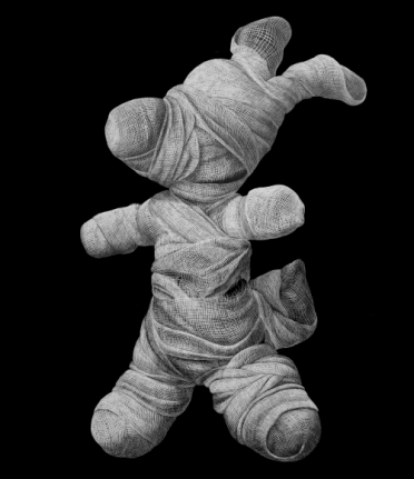 Adeel uz Zafar Bunny 2017 Engraved drawing on plastic vinyl 30 x 36 in.
