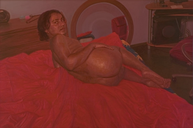 Abir Karmakar IN THE OLD FASHIONED WAY 9 2007 Oil on canvas 48 x 72 in. SOLD