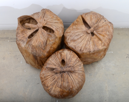 Debanjan Roy UNTITLED (GARBAGE BAGS) 2013 Wood Height: 16 in. (Each)