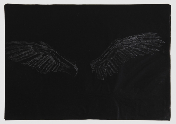 Saad Qureshi UNTITLED (PERSISTENCE OF MEMORY 3) 2013 Carving on carbon paper 15 x 18.5 in.