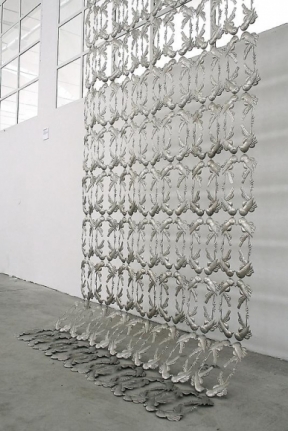 Adeela Suleman AFTER ALL IT'S ALWAYS SOMEBODY ELSE WHO DIES 2 (Ed. of 2) 2010 Hanging steel 111 x 60 in.
