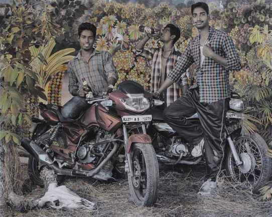 Waswo X Waswo Bike Boys, 2015 Hand-colored b/w photograph on paper 14 x 18 in