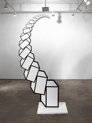 Aakash Nihalani UPRIGHT 2012 Acrylic on wood 109 x 46.5 x 2 in. (Image courtesy of Jonathan LeVine Gallery)