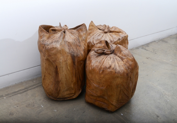 Debanjan Roy UNTITLED (GARBAGE BAGS) 2013 Wood Height: 16 in. (Each)