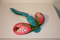 Adeela Suleman, Mahreen, 2009, Measuring spoons, rice serving spoons, powder coat and enamel paint, 13 x 8 in