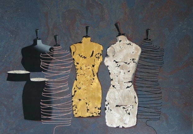 Ayesha Durrani TARNISHED IDOLS 2008 Gouache on wasli 14 x 19.5 in.