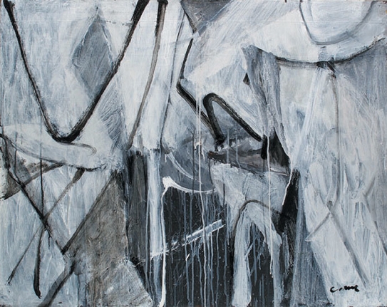 Off the Chart, 2009, acrylic on tarpaulin, 33 x 42 in.