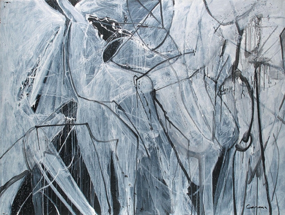 What Matters, 2008, acrylic on tarpaulin, 54 x 72 in.