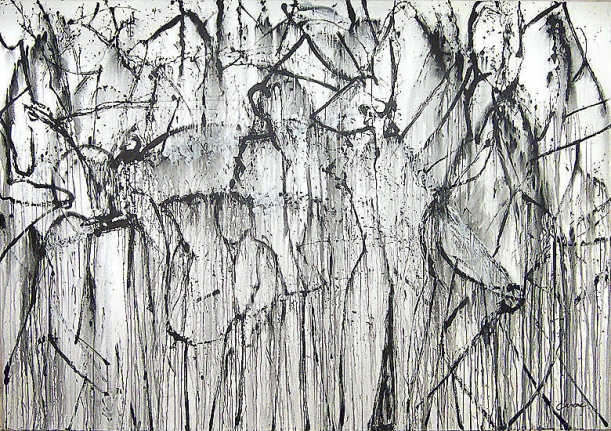 Shadow Dance, 2007, acrylic on canvas, 84 x 19 3/4 in.