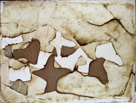 Untitled (F98), c. 1960, oil and collage on paper, 19 3/4 x 25 3/4 in. by Conrad Marca-Relli